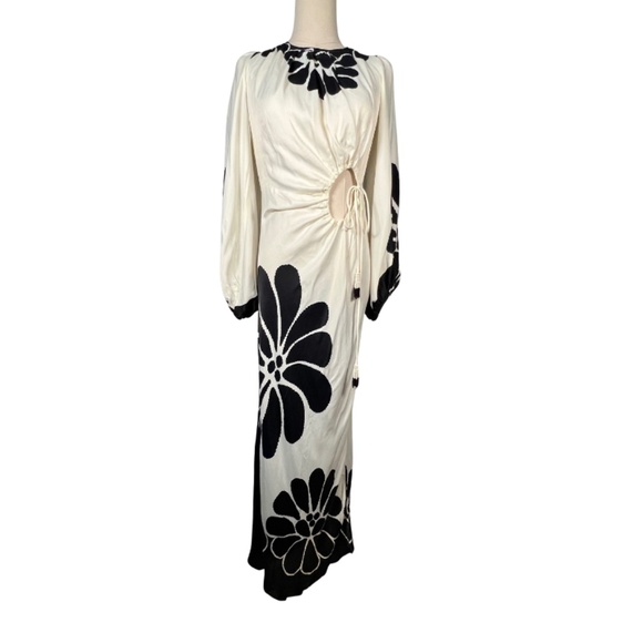 Farm Rio Black Palermo Cut Out Lenzing™ Ecovero™ Viscose Maxi Dress - Picture 8 of 10